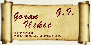 Goran Ilikić vizit kartica